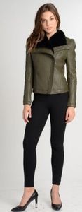Love Token faux leather faux fur lined jacket
